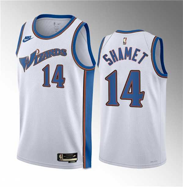 Men%27s Washington Wizards #14 Landry Shamet White 2023 Draft Classic Edition Stitched Jersey->denver nuggets->NBA Jersey
